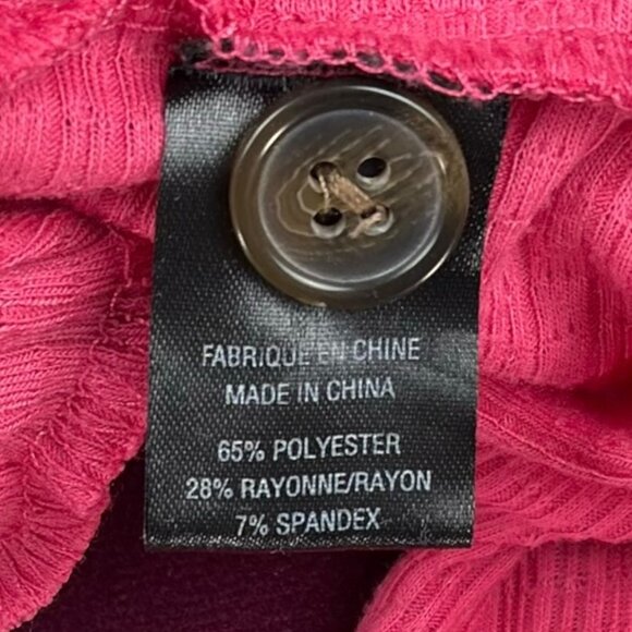 Lily Morgan 3X Pink Textured Knit Tunic Sleeve Button Hem Scoop Neck - Picture 9 of 10